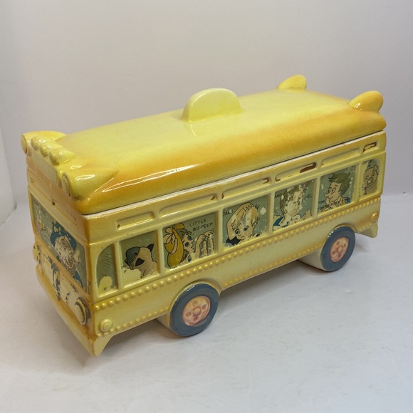 Vintage 1940’s 50’s Mother Goose & Friends Cookie Jar School Bus - Picture 4 of 16